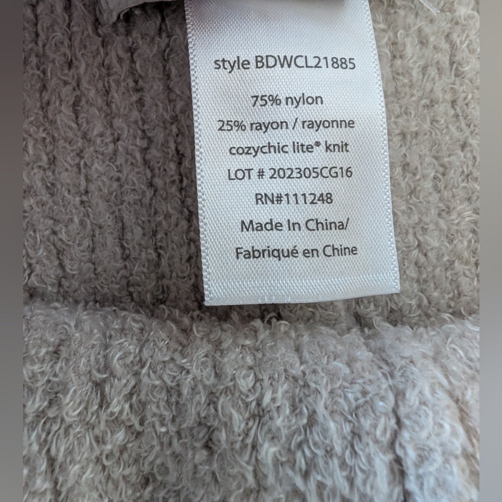 Barefoot Dreams CozyChic Lite Ribbed Side-Slit Lounge Pants Light Oatmeal Size S - Picture 8 of 12